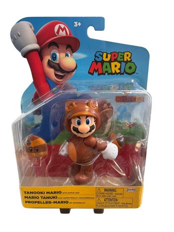 Figurine Super Mario Tanooki Mario avec super feuille Jakks Pacific neuf