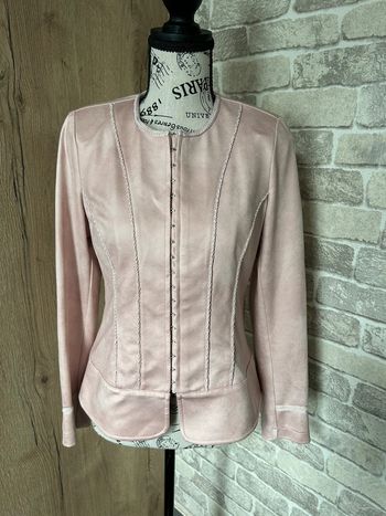 Veste cintrée vintage satinée rose poudré taille 38