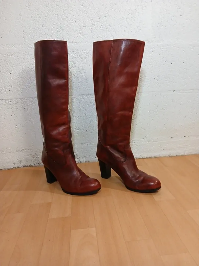 👢 Bottes Jonak bordeaux grenat – Pointure 39 – Bon état - photo numéro 5