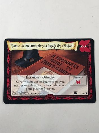 Manuel de métamorphose carte harry potter