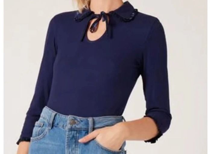 Top manches longues strié Naf Naf Bleu marine Taille S - photo numéro 6