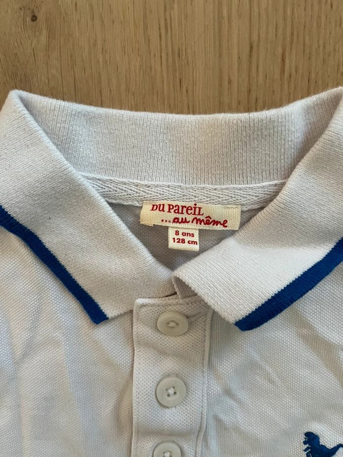 T-shirt polo blanc Dpam 8 ans - photo numéro 2
