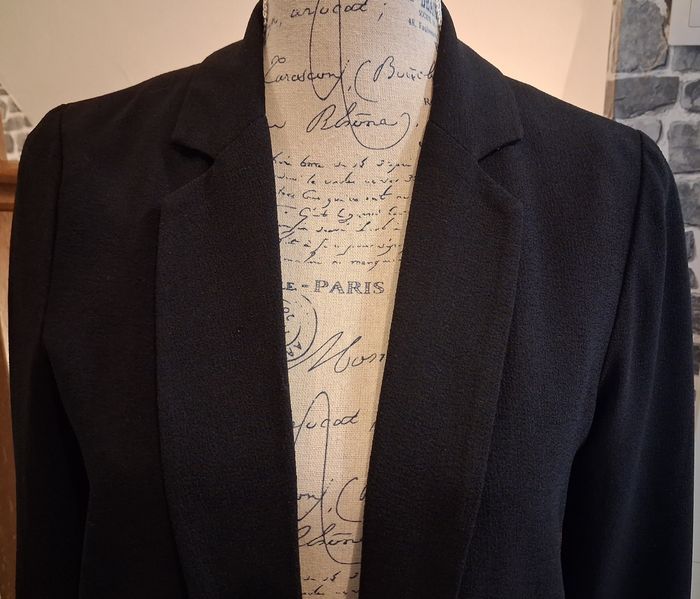 Long blazer noir sans fermeture - photo numéro 2