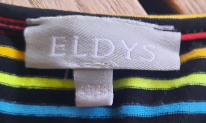 Robe noire avec rayures multicolores, Eldys, taille 46/48 - photo numéro 5