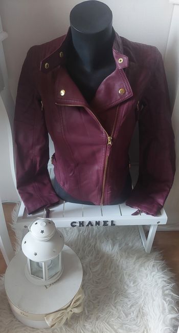 Veste/perfecto simili cuir violine Women Only T36 TBE