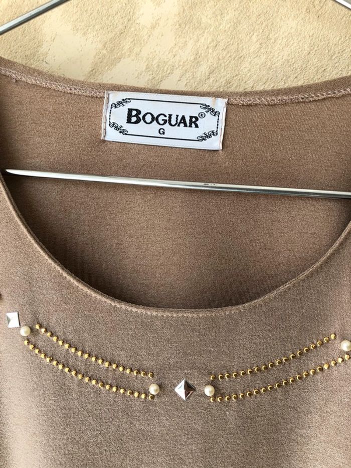 T-shirt beige à strass vintage Boguar 44/46 - photo numéro 4