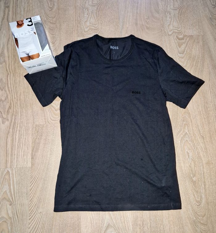 Coffret Hugo boss 3 tee shirts coton homme L neuf - photo numéro 2