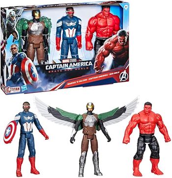 Pack 3 Figurines Captain America Brave New World Marvel Avengers Neuf