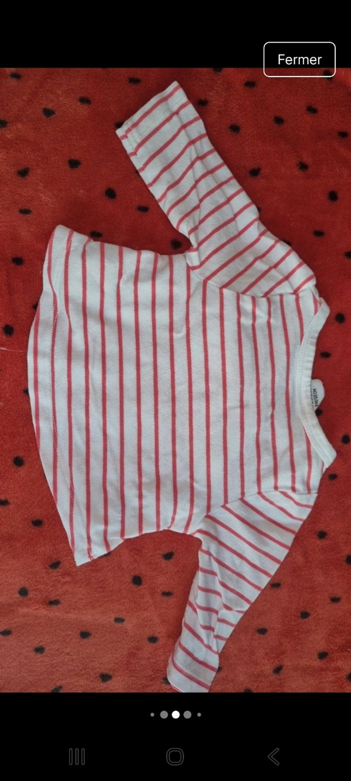 Pull/Tee-shirt naissance 0 mois fille en bon état - photo numéro 6