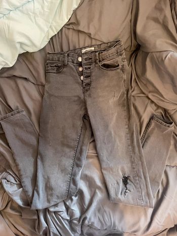 Pantalon skinny gris délavé – Taille 14 ans / XS