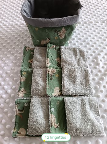 Panier et 12 lingettes lavables