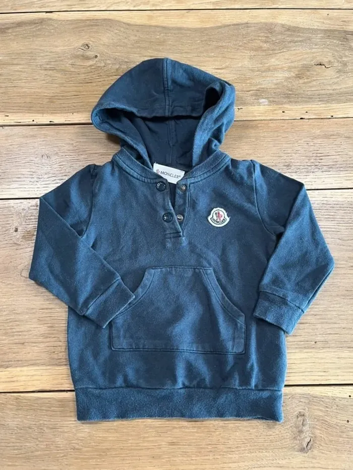 Sweat/pull à capuche bleu marine Moncler