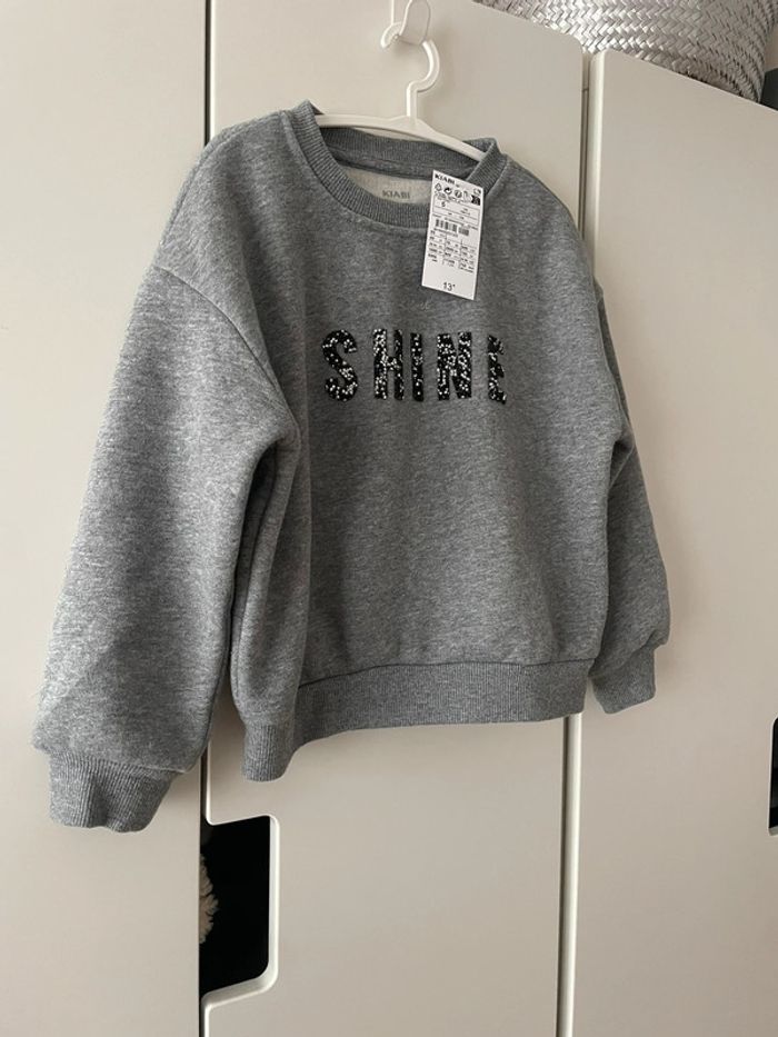Sweat pull gris paillette 5 ans kiabi