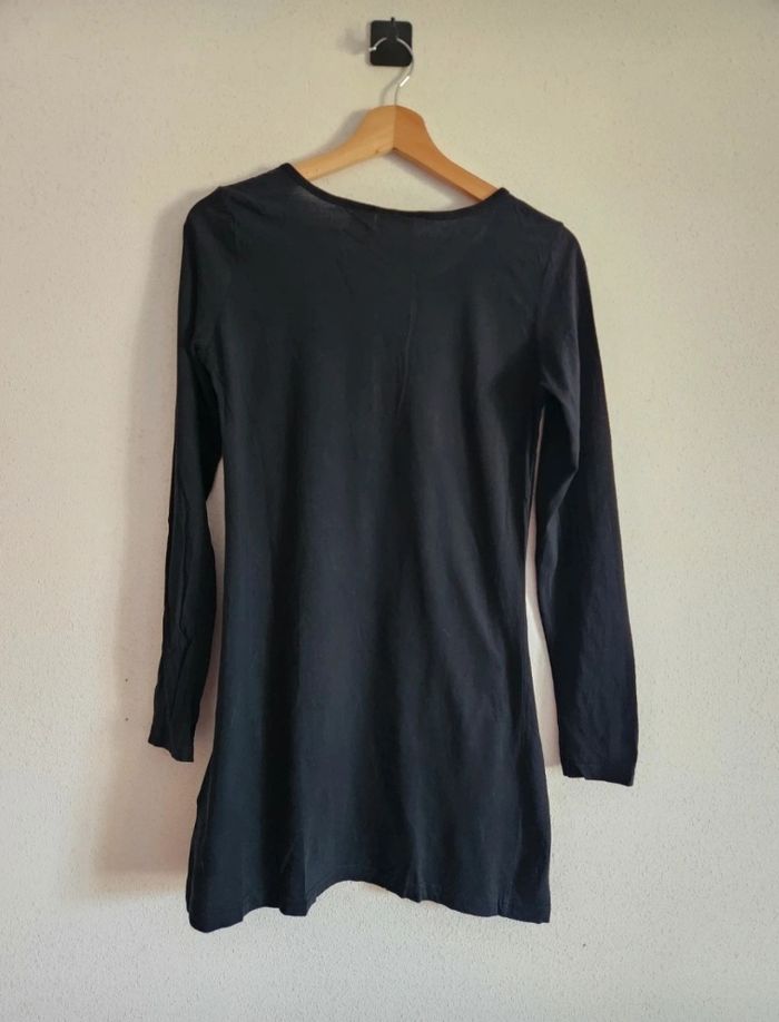 Tunique noire 100% coton – Coupe droite longue – Taille 38 – La Redoute - photo numéro 3