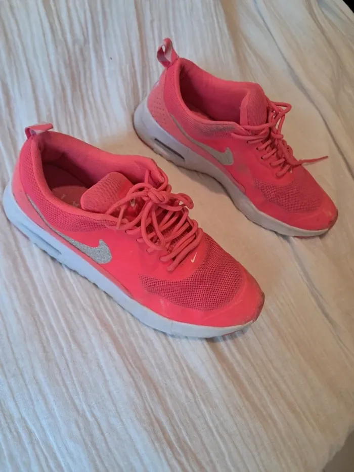 Nike air max thea rose fluo logo pailleté argenté P39 - photo numéro 3