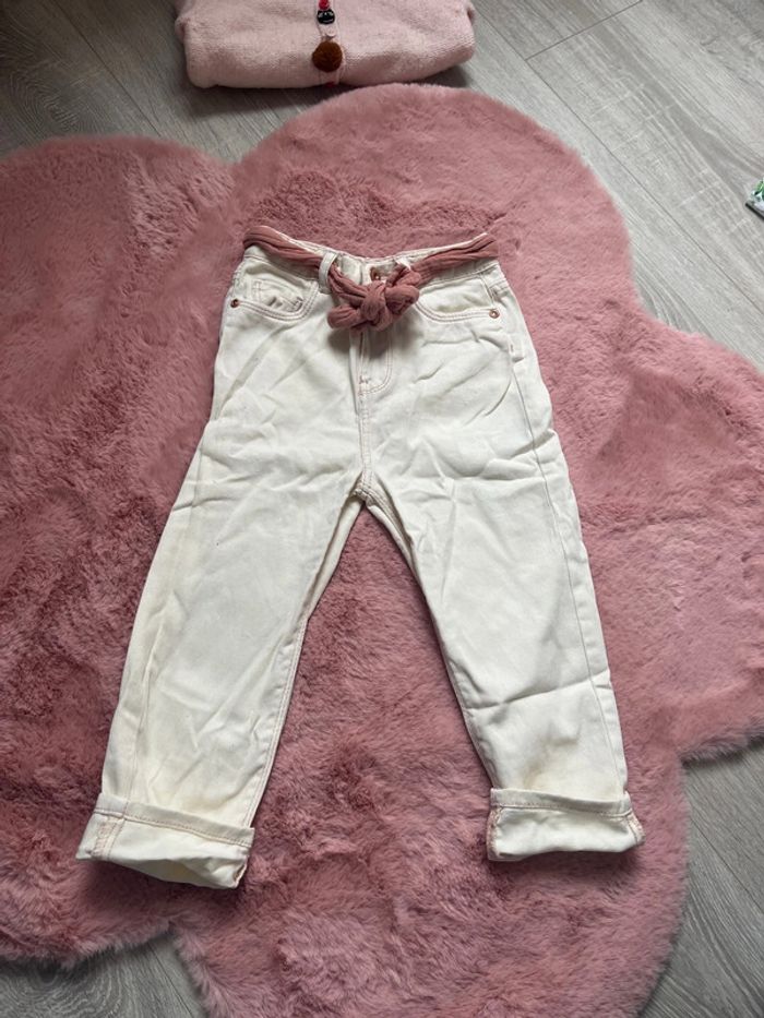 Jean fille 4 ans blanc cassé