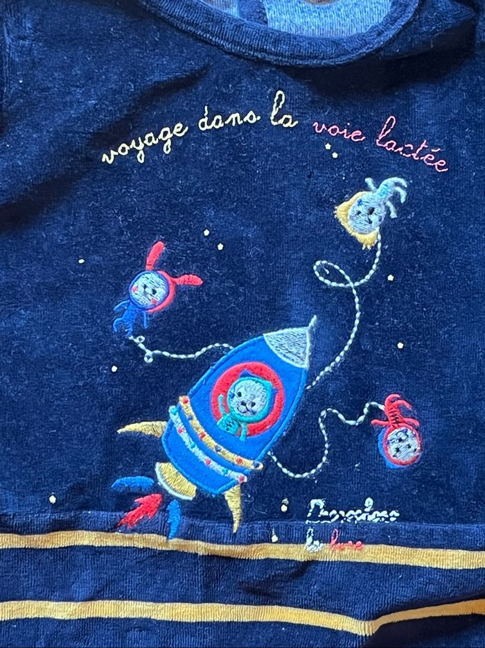 Pyjama DPAM 6 mois bleu foncé navette spatiale - photo numéro 3
