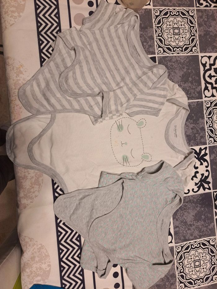 Lot 3 bodies manches courtes verbaudet 24 mois - photo numéro 2