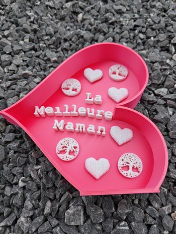 Cadeau de Fête des Mères - Coeur Rose avec décoration