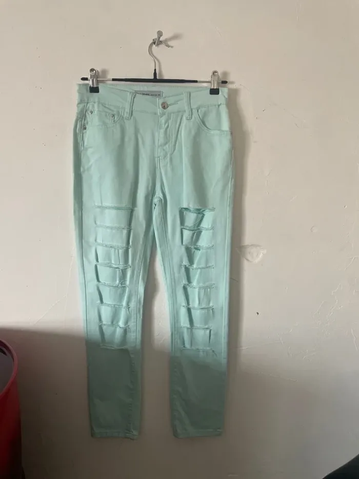 Jean bleu turquoise n°477
