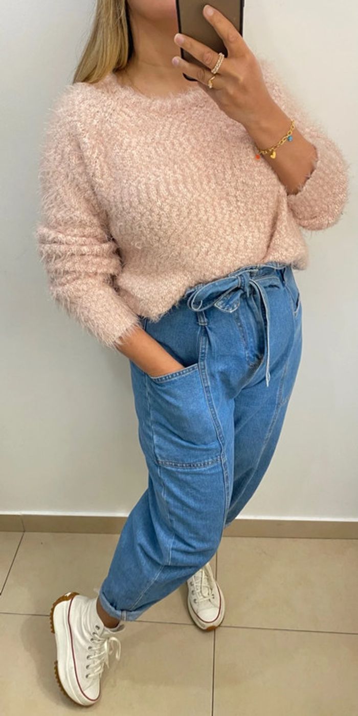 Superbe Pull Rose Duveteux Taille M - photo numéro 5
