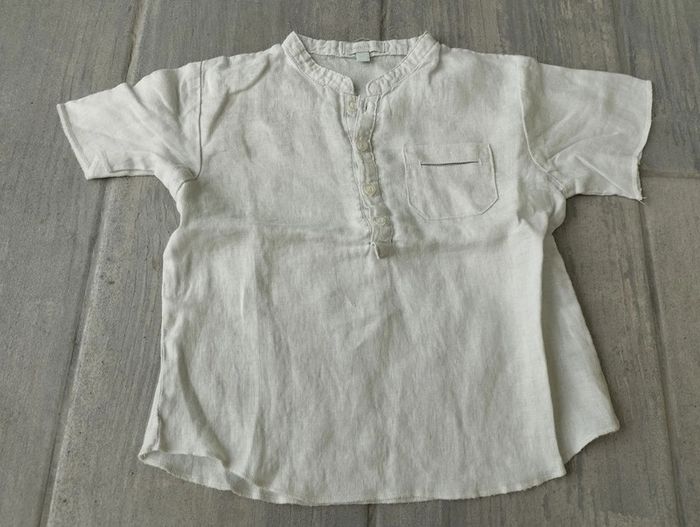 Lot N°310 Chemise manches courtes en lin 12 mois - photo numéro 2