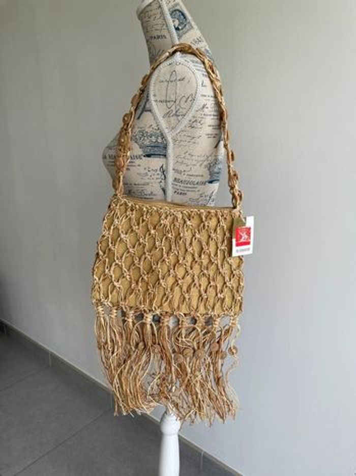 Petit sac raphia (21x30cm) beige - photo numéro 2