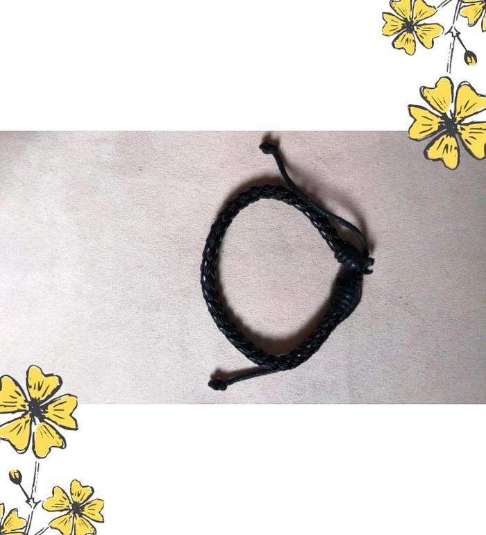 Bracelet noir tressé ajustable – style unisexe - photo numéro 5