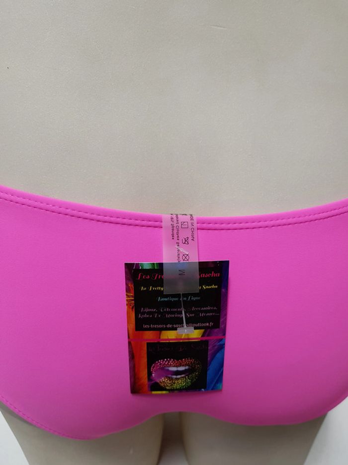 Maillot De Bain Rose Fluo Imprimé Fleurs Tropicales Multicolore - photo numéro 7