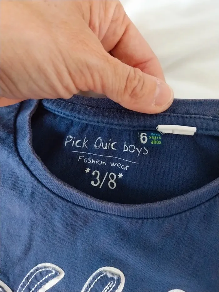 Tee-shirt manche longue garçon 6 ans Pick Ouic - photo numéro 3