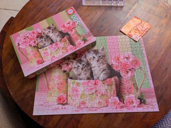 Magnifique puzzle Chatons & roses Educa 500 pièces