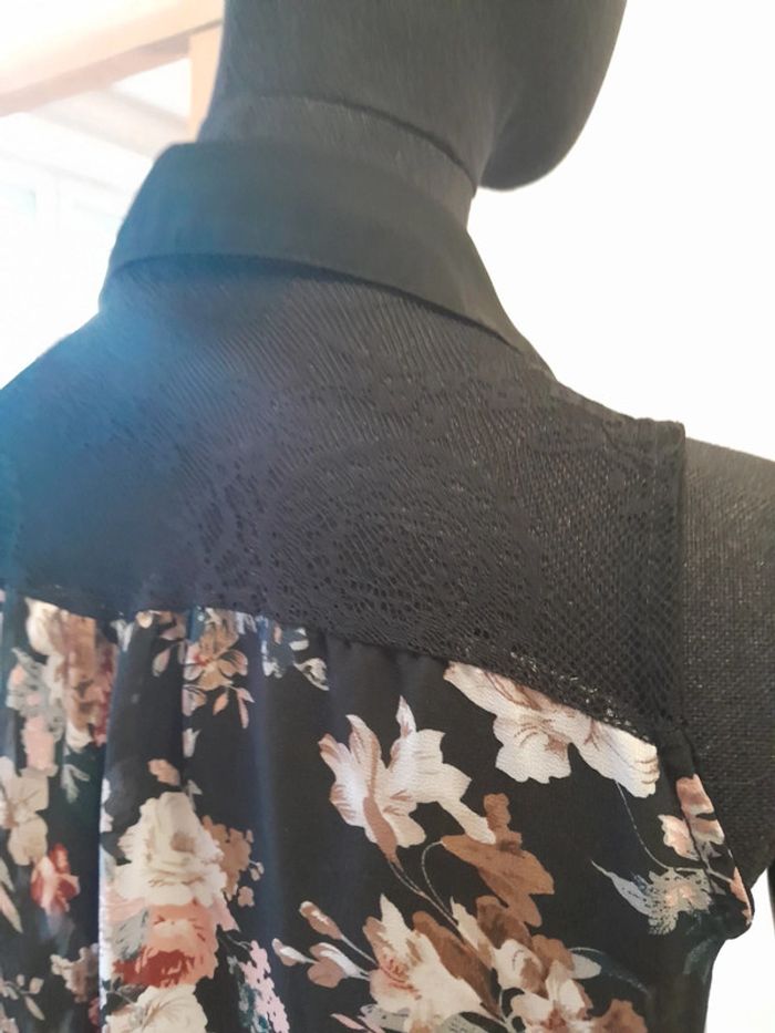 Top débardeur en transparence dentelle en mèche taille m - photo numéro 9