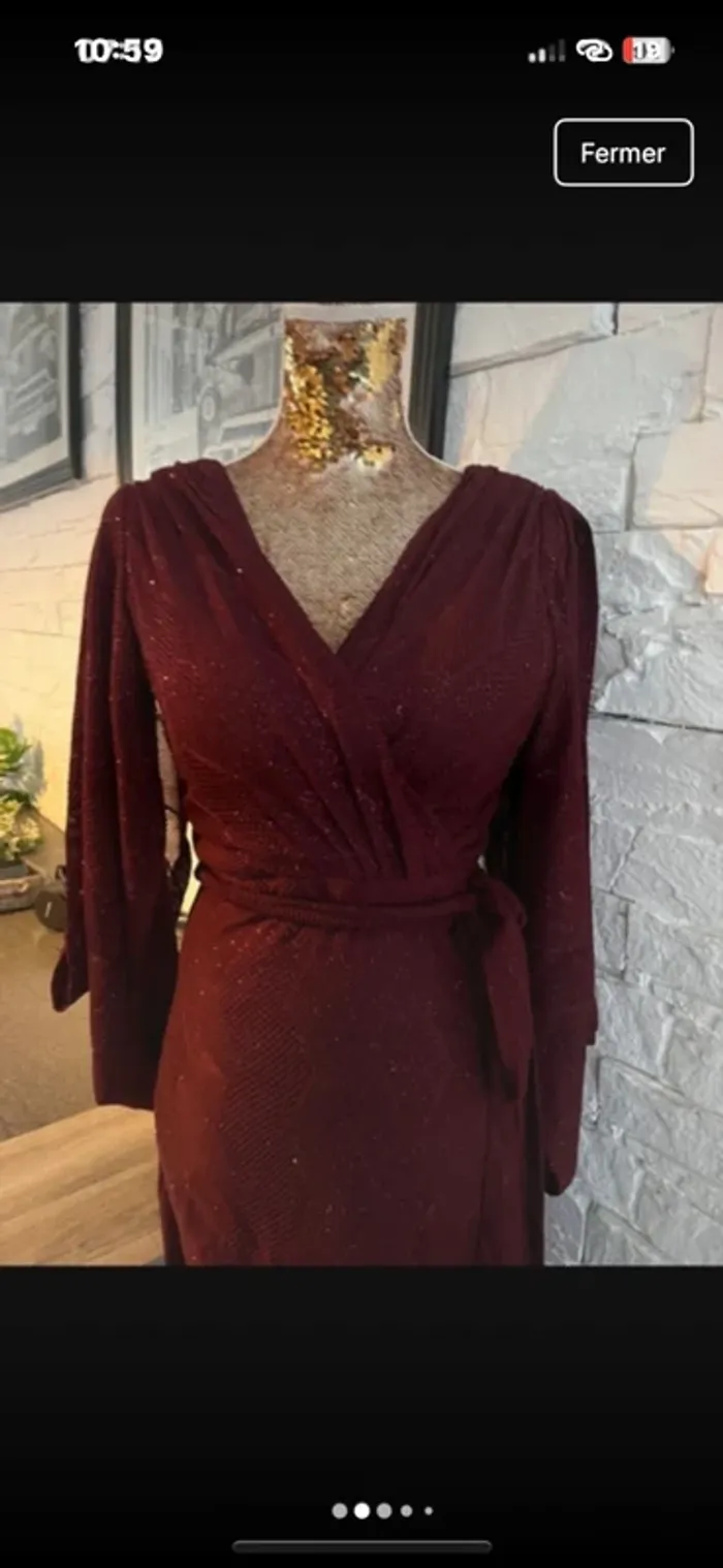 Robe de soirée Bordeaux neuve - photo numéro 2