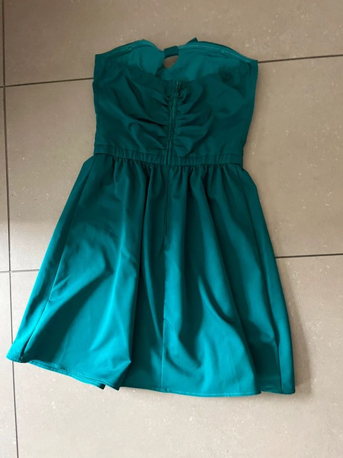 Robe bustier verte Naf Naf S comme neuve - photo numéro 4