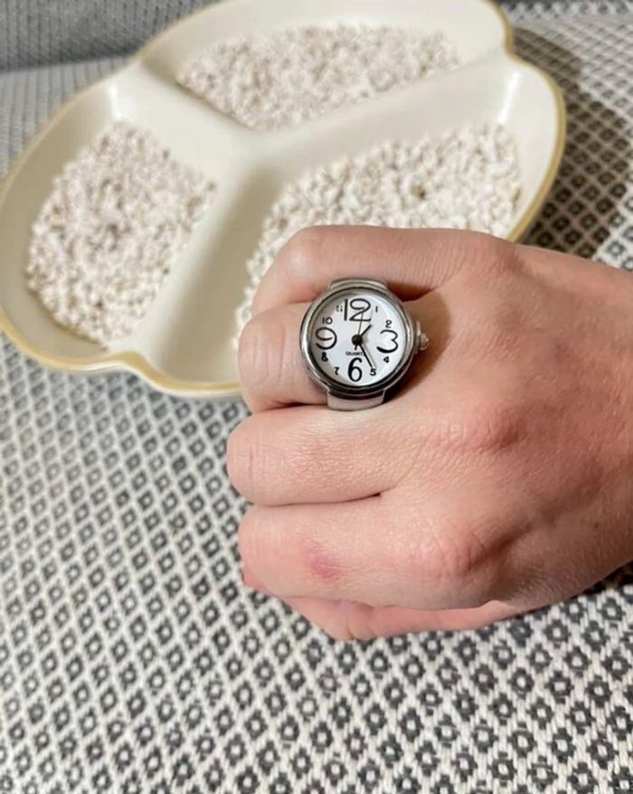 Bague Montre Vintage en Acier Inoxydable