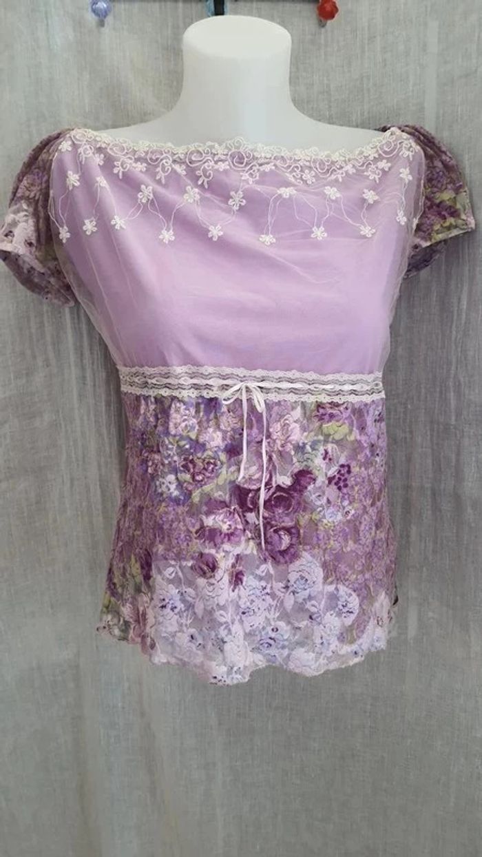 Tee-shirt mauve femme "Jacqueline RIU" Taille 2/38