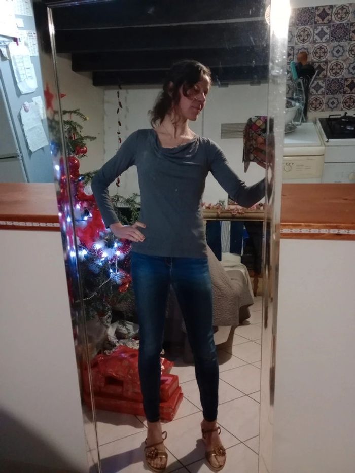 Tee shirt manches longues M anthracite  c56