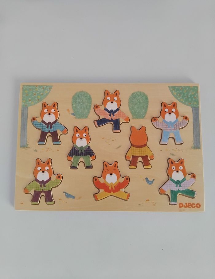 PUZZLE EN BOIS Encastrement Renard Foxymatch Djeco Complet 🦊 - photo numéro 2