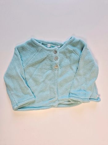 Gilet tricoté Obaïbi taille 6 mois 68cm avec alpaga