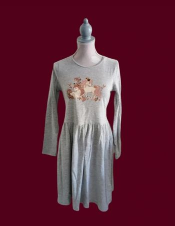 Robe grise licornes pailletées C&A taille 10 ans