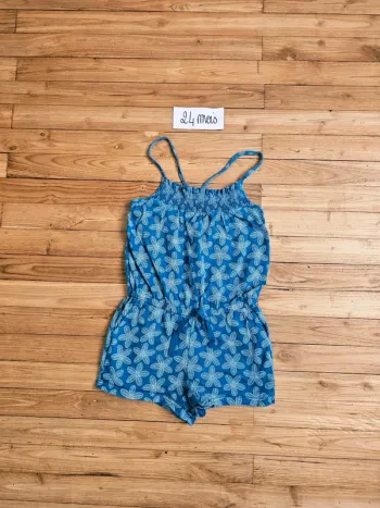 Combinaison combishort fleurs fleuri bébé fille 24 mois 2 ans
