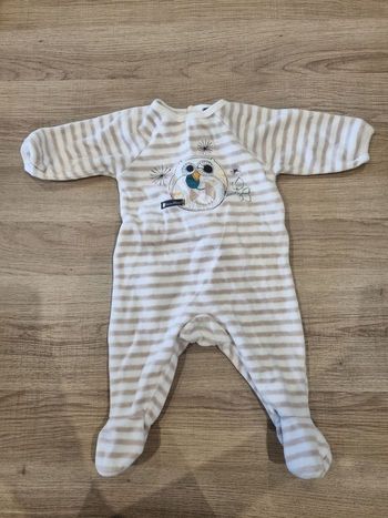 ​Pyjama Sergent Major 3 Mois Velours Rayé Hibou Tres Bonne Etat