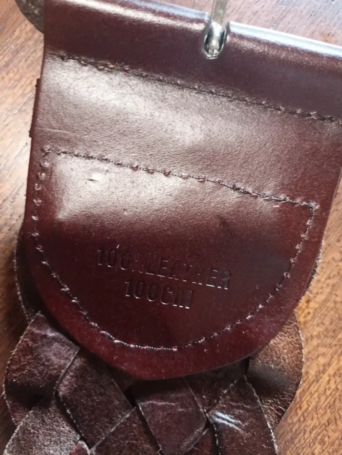 Magnifique ceinture cuir marron -100cm - photo numéro 3