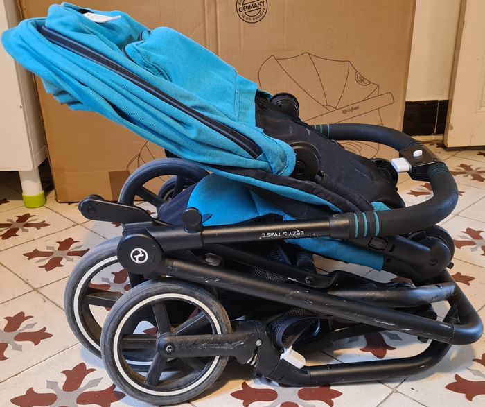 Ensemble Poussette+cosy+siège auto Cybex Turquoise - photo numéro 7