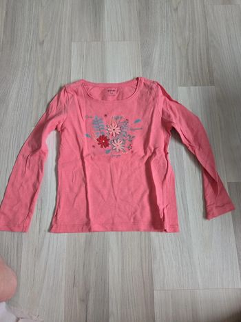 Polo rose fleur manches longue 5 ans kiabi