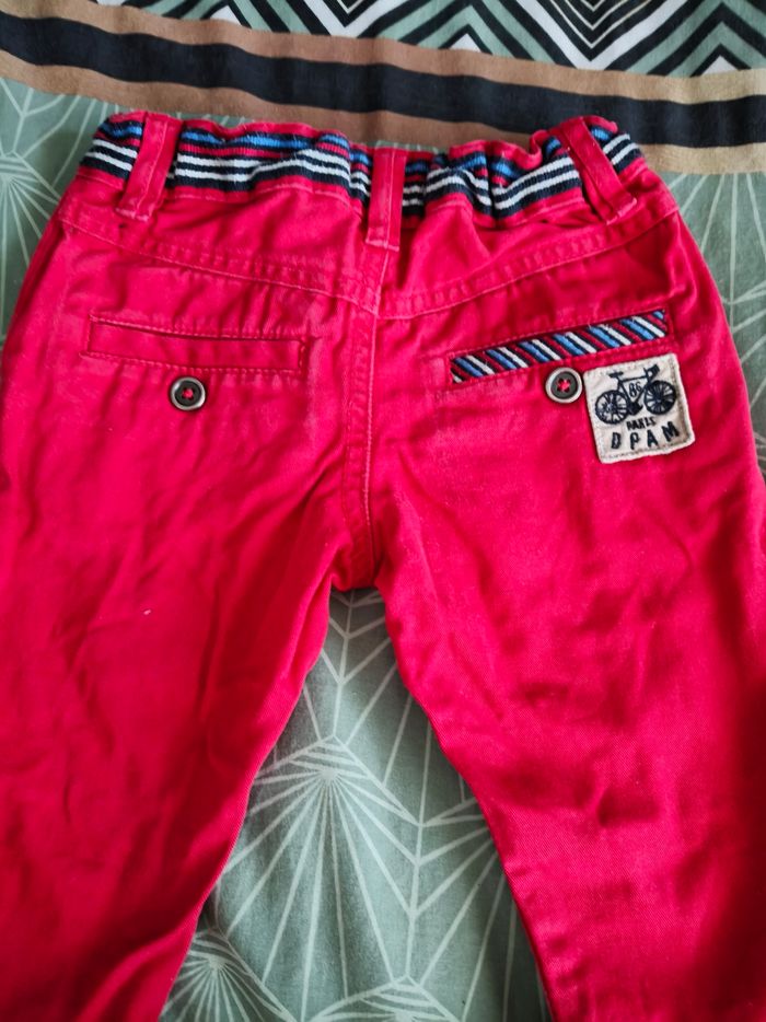 Pantalon garçon rouge 4 ans Dpam - photo numéro 3