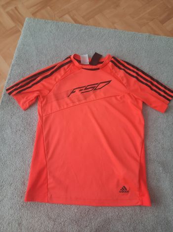 Tshirt orange fluo et noir Adidas