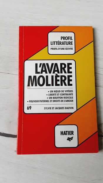 Livre profil littérature, L’avare, Molière , Hatier