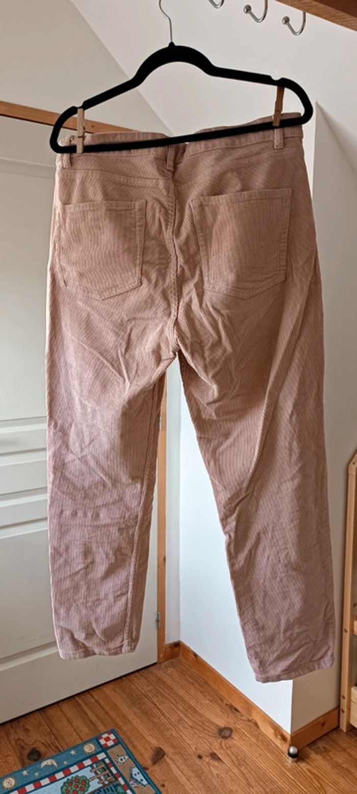Pantalon jambes larges velours rose 44 - photo numéro 4