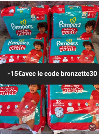 Six pack de couches Pampers taille 6 pants